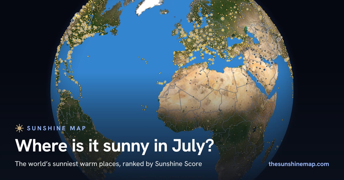 Sunshine Map share card — July — European summer